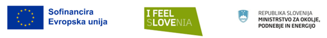 logotipi Sofinancira EU, I feel Slovenia, Ministrstvo za okolje, podnebje in energijo